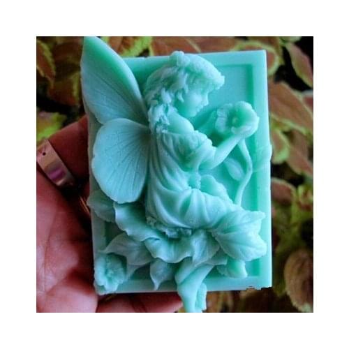 DIY Hot 3D Flower Fairy shape handmade soap mold animal candle molds silicon mould Chocolate Candy Moulds Form of Cake