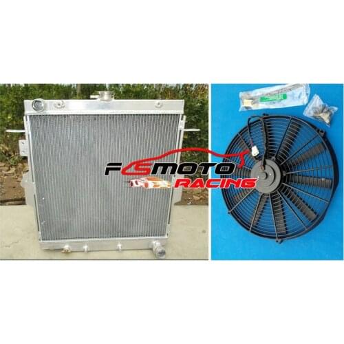 Aluminum Radiator & Fan FOR Toyota Land Cruiser J70 1HZ HZJ70 HZJ73 HZJ77 diesel engine LandCruiser/Machito I6 4.2