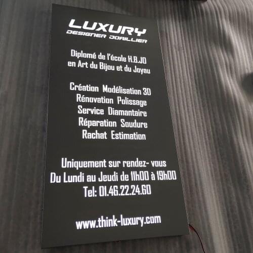 Affordable Price Face-lit Light Box Brushed SUS Light Box Engraved PMMA Letters Waterproof Advertsing Light Box Store Shop Brand