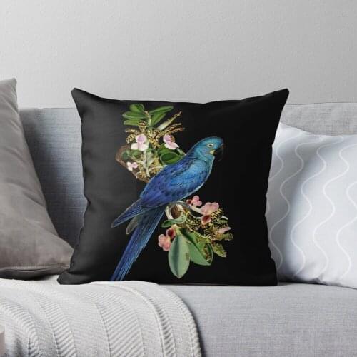 Blue Parrot Throw Pillow Cushion Cover Polyester throw pillows case on sofa home living room car seat decor 45x45cm