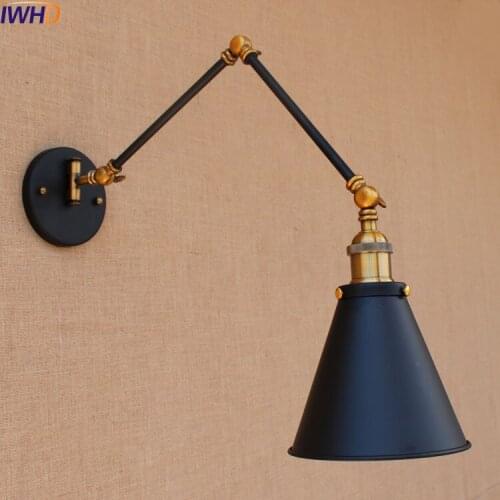IWHD Swing Long Arm Wall Light LED Lampen Dinning Room Loft Style Industrial Vintage Wall Lamp Sconce Applique Murale