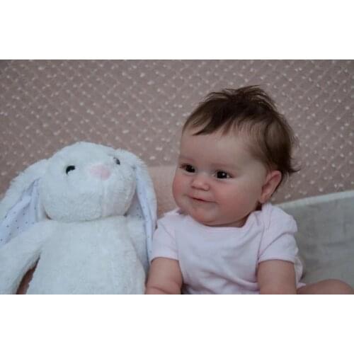 50CM Reborn Baby Doll Newborn Girl Baby Lifelike Real Soft Touch Maddie with Hand-Rooted Hair High Quality Handmade Art Doll