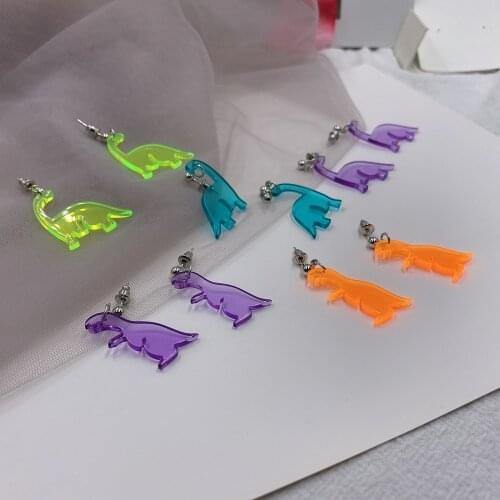 Cute colored animal acrylic little dinosaur earrings cute jewelry lucky earrings for girls, women, children birthday presents