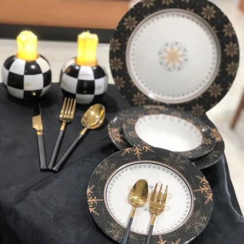 Dinnerware Set 24 Piece 6 Person Round Plates Dish Set, Set for 6 Person - Dining Set 6 Platter - 6 Cake Plates - 6 A Dinner p