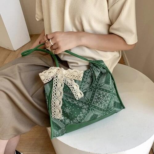 2021 New Ribbon Design Ladies Shoulder Bag Fashion Print Design Womens Bag High Quality Canvas Women Messenger Bags Bolso Mujer