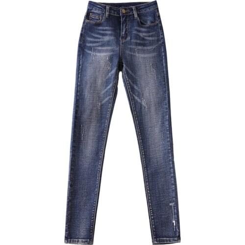 2021 Autumn New Style Plus Size High Waist Stretch Slim Fat Girl Denim Women Trousers Casual Pants Oversized Straight Jeans 5XL