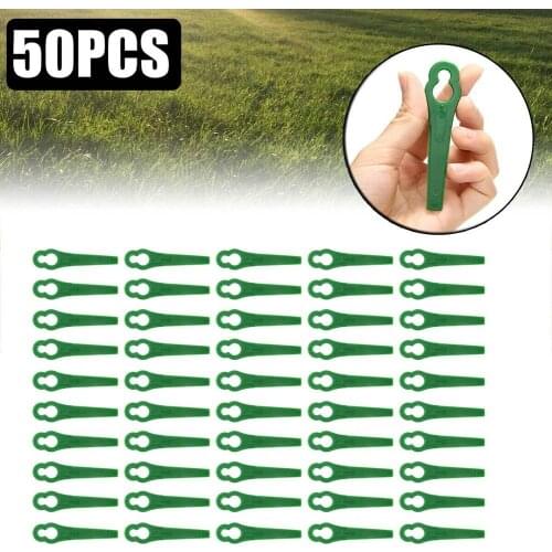 Plastic Cutting Blades For BOSCH ART 23 ACCUTRIM 18V Lawnmower Pack Of 50 Green Strimmer Blades Garden Tool Parts