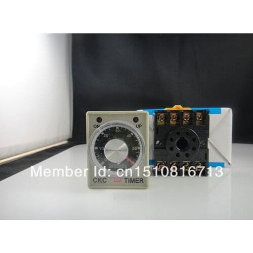 24V Power on delay timer time relay 0-60 second & Base