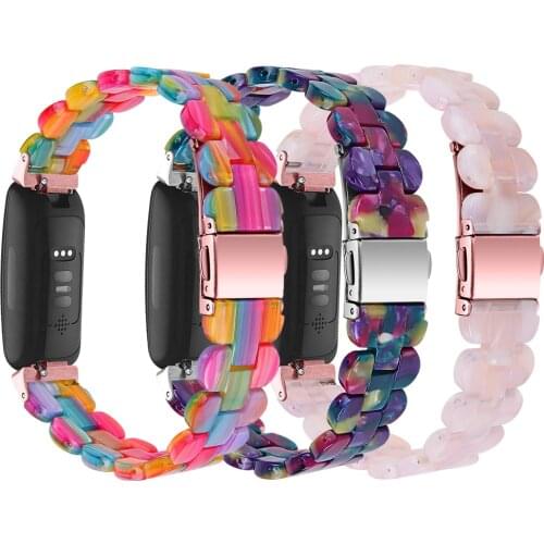 New Design Resin Bracelet Strap For Fitbit Inspire 1 2 Fashion Women Men Watch Band Loop For Fitbit Inspire HR Wrist Correa