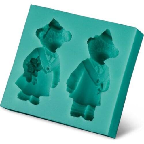 Bear Couple Christmas Fondant Cake Design mold,silicone Paste Art mold,baking Tools , Hourse Mold mould,silicone Cake Tools D310