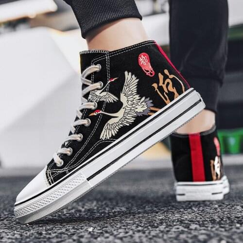 Sapatenis hightop de mens para Man black shoes-for-men canvas casual High shoes Casual male sapato homme for mens shoe Sneaker