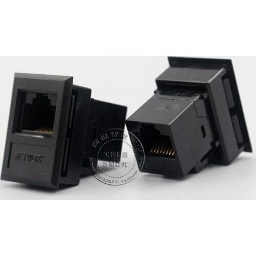 5PCS/Lot Network Module RJ45 Cat6 Black Connector Information Socket Direct Connection Cable Adapter
