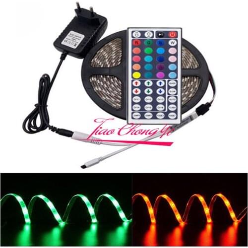 5M 10M RGB Led Strip SMD5050 LED Strip Light+44 Keys IR Controller+DC12V Adapter
