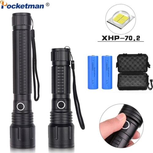 XHP70 XHP50 LED Flashligh Powerful Super Bright with 5 Modes Zoomable Torch Waterproof Flashlight with 18650/26650 Battery