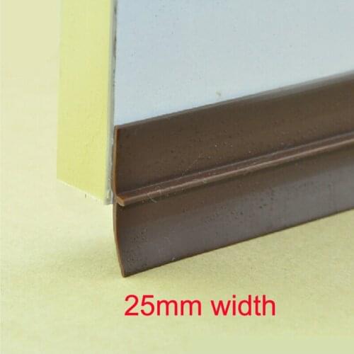 25mm width window door bottom silicone rubber sealing strip self adhesive weatherstrip