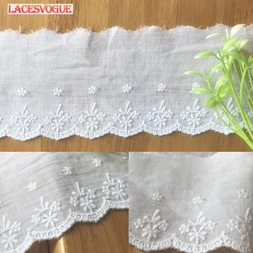 28yards 8cm Cotton embroidery lace fabric Garment needlework sewing Patchwork DIY Handmade accessories Clothes decoration 792
