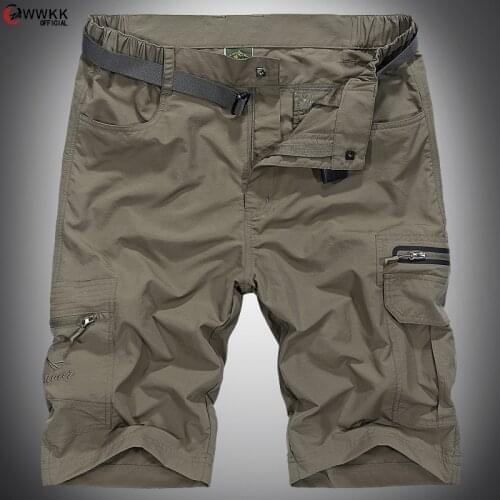 WWKK 2021 Summer Short Outdoor Camping Hiking Mens Short Elastic Elastic Waistband Zipper Pocket Womens Hiking Shorts