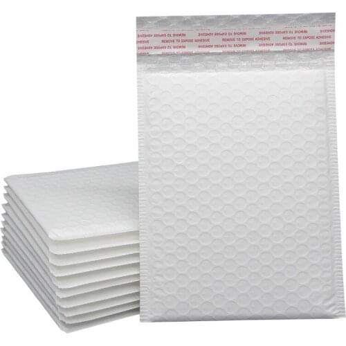 Factory White bubble polymailers Gift packing jewelry pack laser mailing bag Matte Finish Blank Padded Bubble Mailer Bag 20X25cm