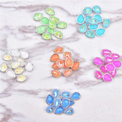 10Pcs 10*14mm Water Drop Claw Diamond BirdS Nest Crystal Hand Stitched Glass Rhinestone DIY Clothing Shoe Bag Jewelry Accessory