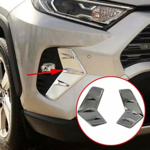 Fit For Toyota RAV4 2019 2020 Car Exterior Chrome Fog Light Lamp Auto Foglight Cover Protector Accessories 2PCS