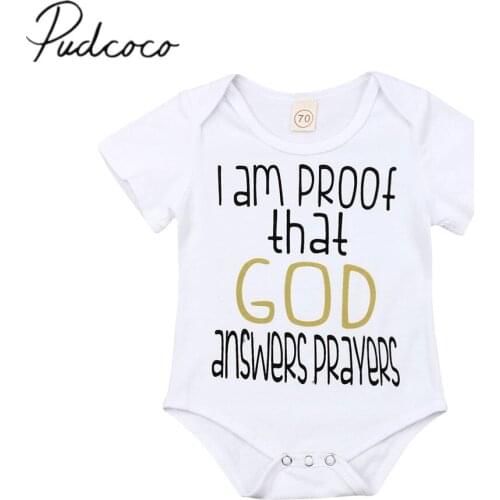 2019 Baby Summer Clothing Hot Newborn Infant Baby Girls Bodysuit Letter Print White Short Sleeve Jumpsuit Casual Clothes Outfits