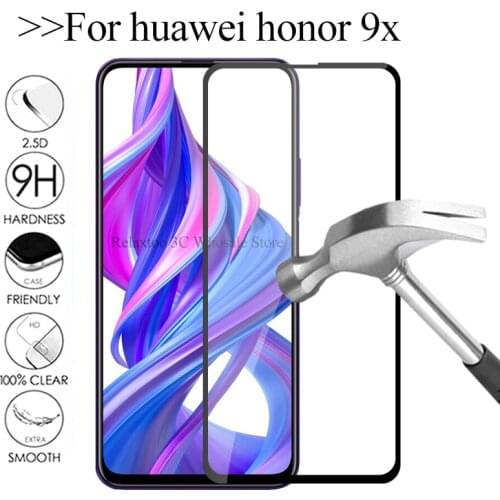 3D Full cover tempered glass For huawei honor 9x screen protector on honor 9x hono honar 9 x x9 honor9x safety protective Film