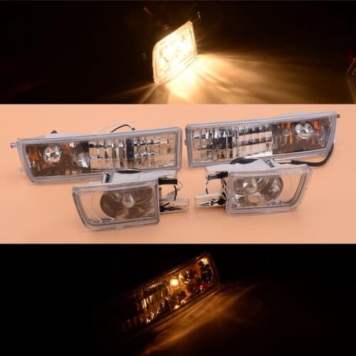 4pcs/Set 2 Pin Car Front Bumper Clear Fog Light Turn Signal Lamp Fit for VW Golf Jetta MK3 Vento 1993 1994 1995 1996 1997 1998