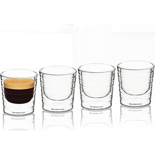 8pcs 80ml Double-layer Wall Glass Coffee Red Wine Milk Glass Cold Heat Resistant Transparent Mug Office Household Drinkware Set