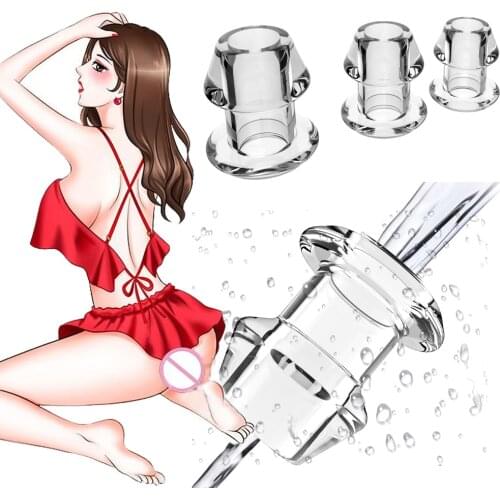 5 Size Hollow Butt Plug With Insert Anal Plug/Tunnel/Toy Huge Anal Speculum Anus Dilator SM Enema Sex Toys
