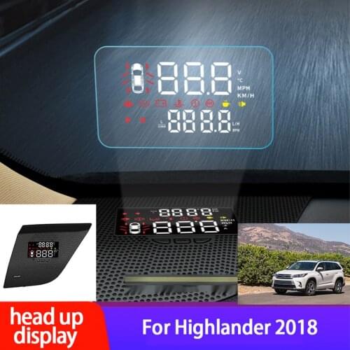 Car Electronic HUD Head-Up Display OBD for Toyota Highlander 2018 2019 car Speed Projector Head-Up Display Transform Auto Parts