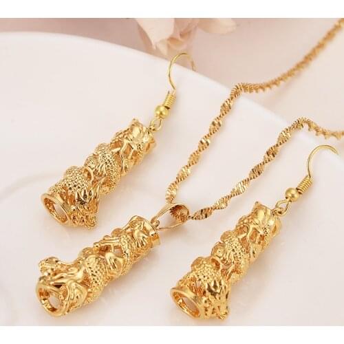 Bangrui african dubai india arab Fashion Necklace Earring Set Women Party Gift Gold Color dragon Necklace Earrings Jewelry Sets