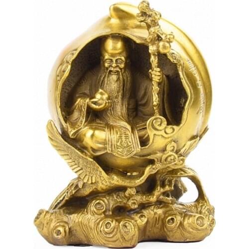 God of Longevity Pure Copper Antarctic Fairy Weng Shouxing Bronze Statue Tongshou Peach Elder Birthday Gift Feng Shui Ornaments