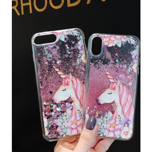 Cartoon Liquid Quicksand Glitter Phone Cases For HUAWEI Y7 2018 PRIME Y9 PRO 2019 Y5 Y5P Y6P Y7P 2020 Y6 Water Shine
