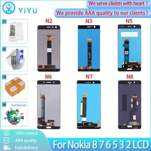 AAA+++ LCD For Nokia 8 7 6 5 2 3 LCD Display With Touch Screen Assembly Tested Digitizer Display For Nokia N2 N3 N4 N5 N6 N7 N8