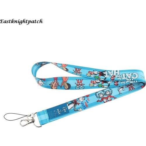 E2590 Cartoon Kawaii Lanyard For Key Cat Lanyard For Phones USB Flash Drives Key Keychains ID Name Tag DIY Kids Hang Rope