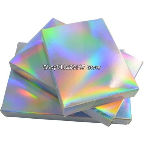 50 Pcs Holographic Gift Party Paper Box Laser Card Case Cartons Gift Boxes Cosmetics Package Candy Boxes Wedding Favour