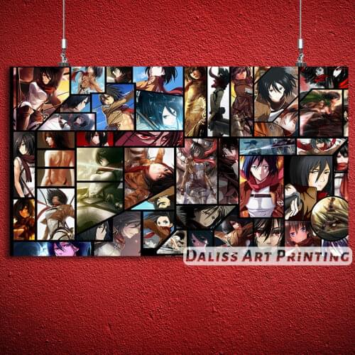 Canvas Anime Attack on Titan Mikasa Pictures Home Decoration Paintings Poster HD Prints Wall Art Modular Living Room Framed