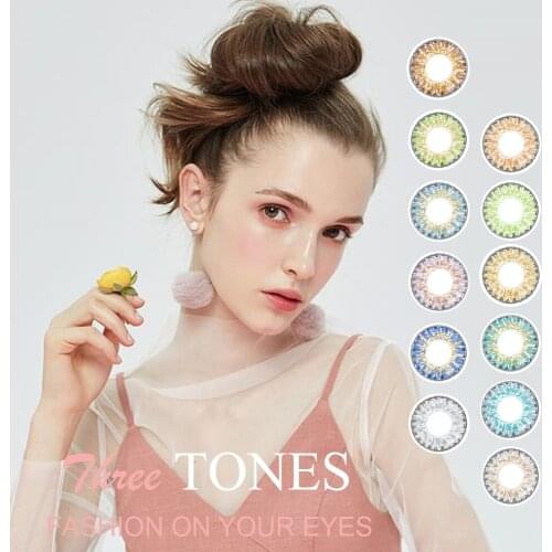Natural Look Classic 3Tones Contact Lenses For eye 12 Colors Cosmetic Eye Contact Lens Non Prescription Yearly Fast Shipping
