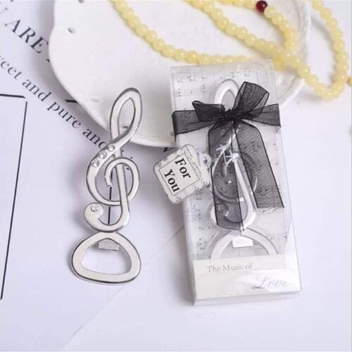 Creative Gift Musical Note With Drilling Beer Bottle Opener Gold And Silver Wedding Supplies Favor Party Decoration 20Pcs/Lot