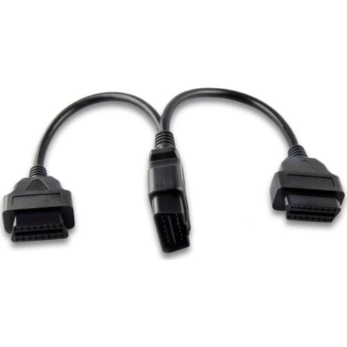 Best Quality OBD2 16 Pin Cable Extension Splitter Male To Dual Female Y Cables OBD 16Pin Cable 1-2 OBD ODB2 Connector Diagnostic