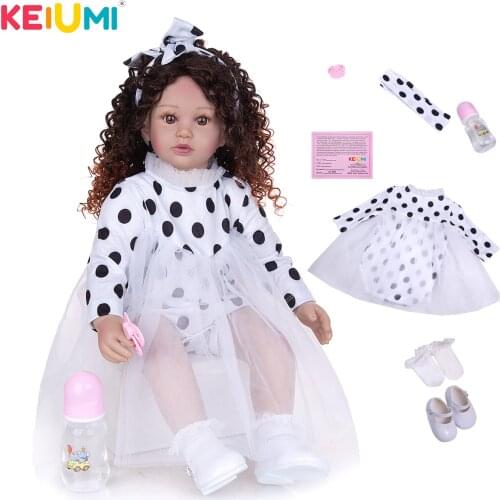 KEIUMI Cute Reborn Baby Doll Princess 24 Inch Soft Cloth Body Toy Toddler Baby Girl Doll Birthday Gift Realistic Childrens Day