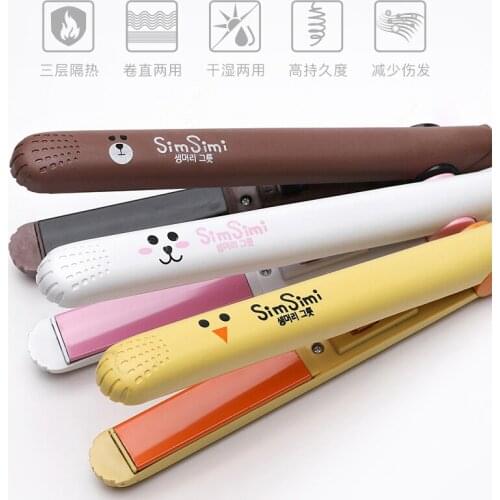 Mini Electric Straight Hair Splint Curling Straightener Dual-use DIY Hairdressing Style Machine Dry & Wet Hair Perming Tool