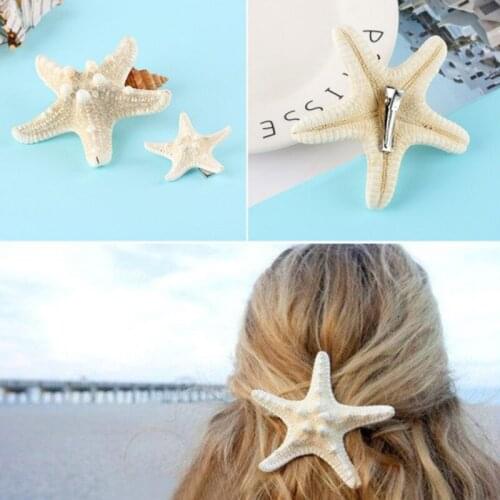 Fashion Lady Hair Clips Women Girls Elegant Starfish Sea Star HairpinsGirls Summer Beach Barrettes Hair Accessories