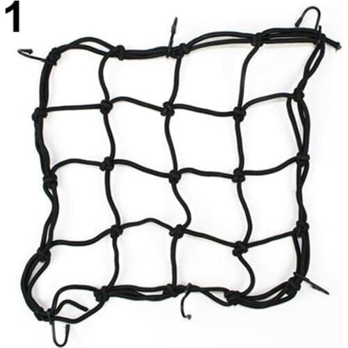Motorcycle 6 Hook Cargo Helmet Holder Bungee Cord Packing Mesh Bag Net Rope