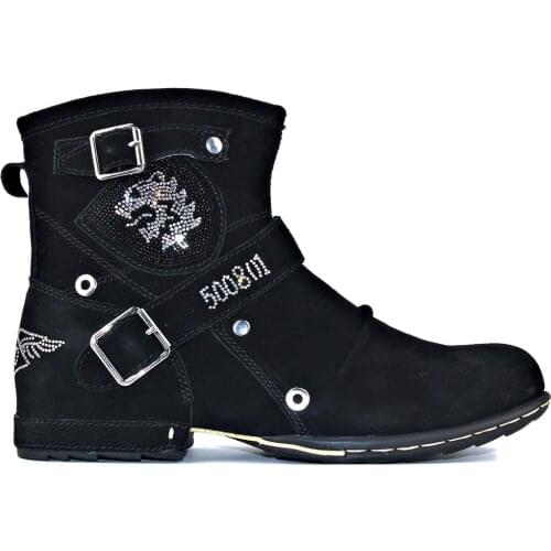 2020 spring autumn OTTO ZONE Western Boots Genuine Leather Mens Motorcycle Boots Ankle Boots Mens Casual Boots 5008-1-S-D