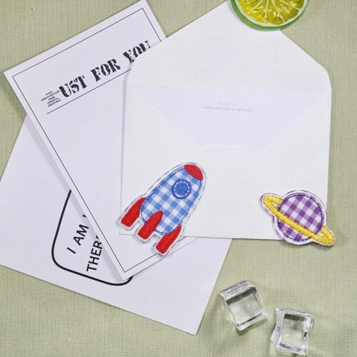 Iron On Space Patches For Clothes Backpack Diy Applique Embroidered Rocket Planet Astronaut Patch Stickers Decoration