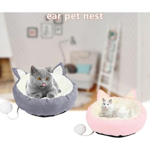 Nordic Style Warm Fleece Dog Bed Round Pet Lounger Cushion Dogs Cat Winter Dog Kennel Puppy Sleeping Mat Pet Bed