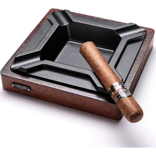 Cigar ashtray Large Metal solid wood ashtray fashion personality ktv N4