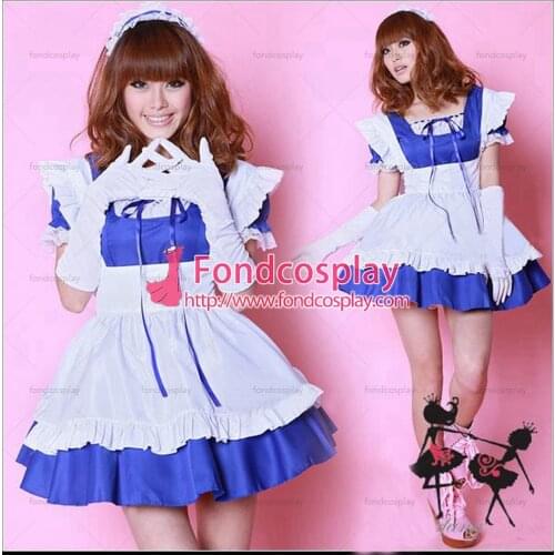 Lockable satin sissy maid dress uniform Tailor-made [G1614]