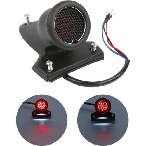 Mesh Lens Style Red Lens Black LED Brake Tail Light For Harley Bobber Chopper